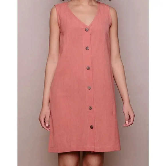 Mata Traders Jacklyn linen cotton short sleeve summer Shift Dress size S. - Picture 1 of 8